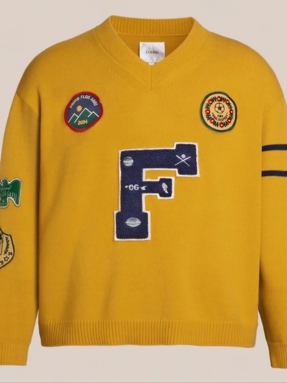 NWT Found Arrow-Wood Varsity Knit SweaterSIZE: xs Brand new
